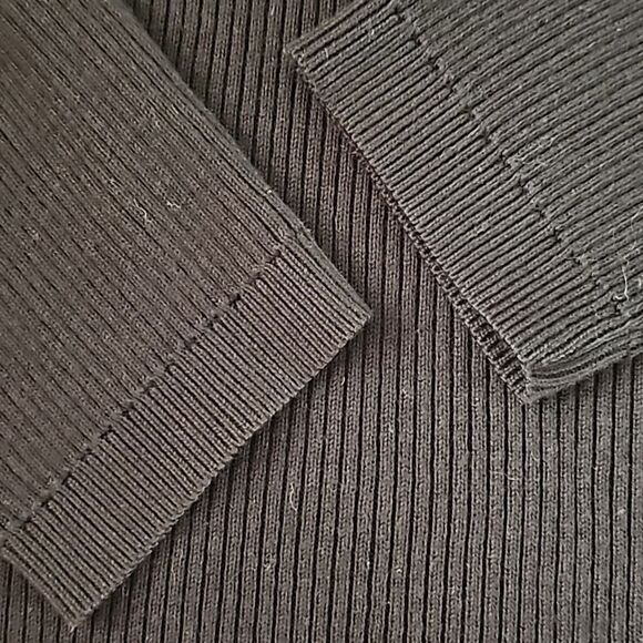 Talbots Cotton Blend Turtle Neck Pullover Ruffled Collar Sweater Black Classy L - Picture 8 of 13